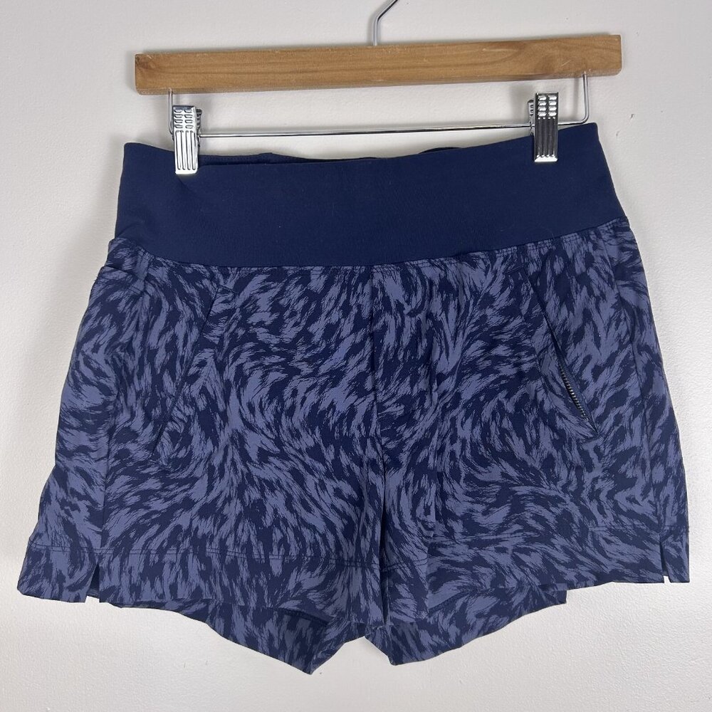 Athleta Trekkie North Shorts Women's 2 Navy Abstract Print Athleisure Outdoor